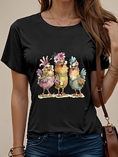 abordables T-shirt Animaux-T-shirt femme 100% coton quotidien décontracté manches courtes blanc été