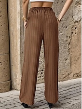 cheap Straight-Leg Pants-Women&#039;s Pants Trousers Fashion Long Plain Side Pockets Elastic Drawstring Design Breathability Comfortable Micro-elastic Casual Daily Black Blue Brown Green Spring &amp; Summer Regular Fit