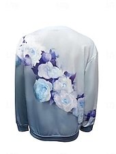 abordables Hauts Floraux-sweat-shirt femme imprimé floral vêtements de tous les jours sortie décontractée col rond manches longues micro-élastique printemps automne&amp;amp;tissu doux et respirant pour le confort hivernal