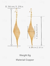 preiswerte Damen Ohrringe-Lange goldene Ohrhänger für Damen – leichte und elegante Tropfenohrringe aus Kupfer für Partys und besondere Anlässe