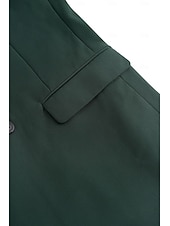 cheap Formal Suits-Men&#039;s Business Suits Homecoming Suits Sage Dark Green Fashion Formal Solid Colored Standard Fit 3 Piece Single Breasted Two-buttons