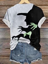 abordables Hauts d&amp;#39;Halloween-T-shirt pour femmes Halloween tee décontracté d&#039;Halloween à manches courtes violet été