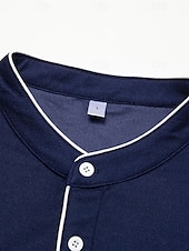 preiswerte Klassisches Poloshirt für Herren-Herren Poloshirt aus Baumwollmischung Golfshirt Straße Lässig Stehkragen Gebänderter Kragen Kurzarm Mode Basic Einfach Klassisch Sommer Normale Passform Marineblau Schwarz Weiß Rot Poloshirt aus