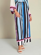 preiswerte weites Bein und hohe Taille-Damen Hose mit weitem Bein Maxi Täglich Casual Himmelblau Frühling Sommer XS S M