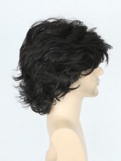 Χαμηλού Κόστους Ιστορικές περούκες-70s Ανδρική Μάσκα Μαύρη Μικρή Κυματιστή Πλούσια Μάσκα Κοσπλέι Καρναβάλι Κοστούμι Χαρακτήρα Μάσκες Χαλοουίν