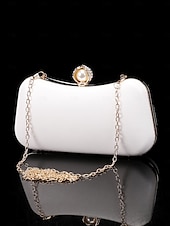 お買い得  結婚 ACC-女性用 クロスボディバッグ クラッチバッグ ウォレット イブニングバッグ 小銭入れ レザー 日常 パーティー 純色 黒い銀 ゴールド / ホワイト アーモンド