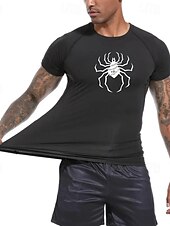halpa Juoksupaidat ja tanktopit-Miesten Kompression Paita Urheilullinen paita Kuntosali paita Fitness paita Lyhythihainen Tee paita Kausaliteetti Urheilu- ja treenivaatteet Hengittävä Nopea kuivuminen Korkea Stretch Puristus Kunto