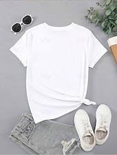 preiswerte Blumen-T-Shirt-Damen T Shirt Blumen Basic Lässig Kurzarm Rundhalsausschnitt Normale Oberteile Täglich Druck Schwarz Weiß Blau Purpur Sommer