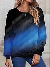 levne Umění a design vrcholy-dámská mikina pulovr polyester color block street casual sportovní basic neon &amp;amp; světlý top s kulatým výstřihem, dlouhým rukávem, mikroelastický pad &amp;amp; zimní comfrt prodyšná měkká tkanina