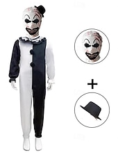 levne Klasický horor-Art the Klaun předvečer Všech svatých Cosplay kostým Maškarní Hrozivější cosplay předvečer Všech svatých Dětské Chlapecké Dívčí předvečer Všech svatých Karneval Plesová maškaráda předvečer Všech