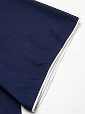 preiswerte Klassisches Poloshirt für Herren-Herren Poloshirt aus Baumwollmischung Golfshirt Straße Lässig Stehkragen Gebänderter Kragen Kurzarm Mode Basic Einfach Klassisch Sommer Normale Passform Marineblau Schwarz Weiß Rot Poloshirt aus
