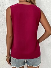 preiswerte Spitzenoberteile-Damen Weiße Elegante Spitzen Tops Loch Bluse Spitzen Top Arbeit Ausgehen Vintage Stylisch Ärmellos Romantische Petite Tops Sommer Urlaub Trag Schwarz Sommer Frühling