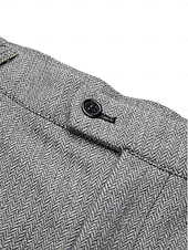 abordables Costumes formels-costumes à chevrons en tweed pour hommes 3 pièces vintage rétro grande taille couleur unie coupe ajustée simple boutonnage deux boutons marron bordeaux bleu marine foncé vert automne/hiver