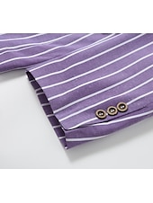 halpa Miesten Klassiset Bleiserit-Miesten Valmistujaiset Bleiseri Muodollinen iltajuhla Hääjuhla Syntymäpäiväjuhlat Muoti Vapaa-aika 봄 &amp; Syksy 95% polyesteriä 5% spandexia Raita Tasku Rento / arki Yksirivinen Bleiseri Punastuvan