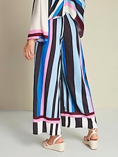 preiswerte weites Bein und hohe Taille-Damen Hose mit weitem Bein Maxi Täglich Casual Himmelblau Frühling Sommer XS S M