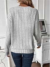 billiga Kvinnors Arbetslinnen-Dam Blus Ensfärgat Slät Stylish Ledigt Långärmad V-hals Dagligen Rynkad Svart Ljusgrå Ros rosa Vår Höst Vinter