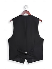 cheap Formal Suits-Black White Burgundy Men&#039;s Wedding Party/Evening Suits Solid Colored 3 Piece Formal Standard Fit Single Breasted One-button