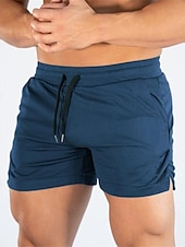 cheap Mens Active Shorts-Men&#039;s Athletic Shorts Running Shorts Gym Shorts Drawstring Side Pockets Split Solid Colored Breathable Quick Dry Outdoor Athletic Beach Casual Shorts Black White Micro-elastic