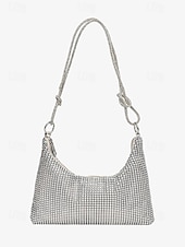 economico Borsette e borse tote-borsa a tracolla da donna con strass – elegante borsa da sera con tracolla lunga – design scintillante, perfetta per feste ed eventi formali