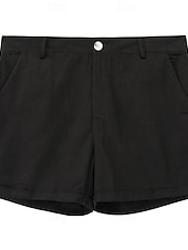 olcso munka rövidnadrág-Férfi Rövidnadrágok Chino Shorts Bermuda nadrág Munkanadrág Gombok Zseb Sima Mokaszinok Rövid Szabadtéri Napi Alkalmi Utcai sikk Stílusos Fekete Sötétkék