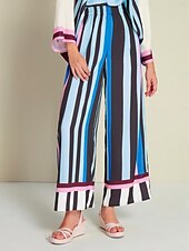 preiswerte weites Bein und hohe Taille-Damen Hose mit weitem Bein Maxi Täglich Casual Himmelblau Frühling Sommer XS S M
