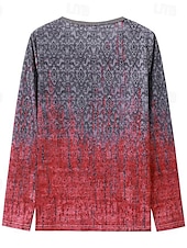 preiswerte Boho-T-Shirt-Damen T Shirt Spitzenreiter ausgehen Graphic Täglich Basic Langarm V Ausschnitt Troyer Halber Reißverschluss Normale Oberteile Täglich Wochenende Bedruckt Viertel Postleitzahl Rote Blau Purpur Orange