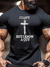cheap Sports Gym T shirts-Men&#039;s Cross T Shirt Short Sleeve T shirt 3D Print Crew Neck Shirt Vintage Cool Party Holiday Oktoberfest Black Red Blue Summer Spring Clothing Apparel S M L XL XXL XXXL