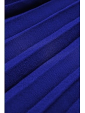 cheap Special Occasion Dresses-Royal Blue Chiffon Pleated Wedding Guest/Party A Line V Neck Short Sleeve Maxi Dress dress to impress 2024