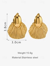 preiswerte Damen Ohrringe-Muschelohrringe aus goldenem Edelstahl für Damen – leichter und stilvoller Statement-Schmuck