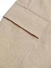  Per uomo Shorts Shorts di Lino Pantaloncini Estivi Shorts da Spiaggia Coulisse Elastico in vita Multi-tasche Semplice Lunghezza al ginocchio All'aperto Spiaggia Hawaiano Casual Verde militare Nero