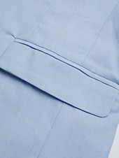 billiga Linne blazer-Herr Kavajjacka Linne blazer Mode Ledigt Solid färg Himmelsblå Mörkgrå Armégrön Skräddarsydd passform Enkelknäppt tvåknappar