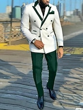 economico Festa di vacanza-Uomo Smoking Completi Feste Nero Rosa Primavera, Autunno, Inverno, Estate Tuta A lancia Tinta unita Vestibilità su misura 2 pezzi Doppiopetto a sei bottoni