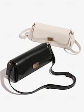 preiswerte Handtaschen und Tragetaschen-Damen Stoffbeutel Aguette Tasche PU-Leder B¨¹ro Einkauf Täglich Schnalle Hohe Kapazität Langlebig Feste Farbe Schwarz Weiß Braun