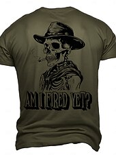 economico cranio e ossa-Per uomo Teschi maglietta Manica corta maglietta Stampa 3D Girocollo Camicia Di tendenza Athleisure Strada Sportivo Verde scuro Estate Primavera Abbigliamento S M L XL XXL XXXL