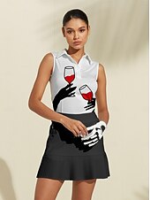 billiga Polos &amp;amp; kvartsdragkedjor-Dam Vandringspolotröja Vit Ärmlös Överdelar Golfkläder för damer Kläder Outfits Bär kläder