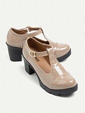 olcso 1950-es évek-női vintage t-pántos vaskos sarkú cipő - elegáns és sokoldalú lábbeli irodai, bulikra és mindennapi viseletre