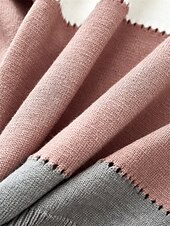billige Grafiske mønstre og detaljer-Dame Genser Pullover genser Uformell genser Fritid Myk Leopard Stripet Riflet V-hals Strikket Langermet Vanlige topper Strikke utendørs Daglig Helg Rosa Høst Vinter