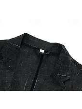 cheap Men&#039;s Elite Outerwear-Men&#039;s 100% Linen Blazer Lightweight Jacket Outdoor Casual Without Lining Classic &amp; Timeless Chic &amp; Modern Spring &amp;  Fall Linen Vertical Stripes Artistic Style Classic Style Blazer Black Navy Blue