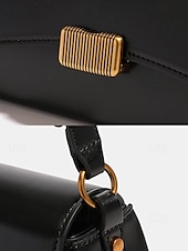 preiswerte Handtaschen und Tragetaschen-Damen Stoffbeutel Aguette Tasche PU-Leder B¨¹ro Einkauf Täglich Schnalle Hohe Kapazität Langlebig Feste Farbe Schwarz Weiß Braun
