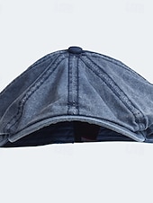 economico Cappelli da uomo-Per uomo Cappello basco Cappello Ascot Cappello da strillone Nero Blu Cotone Di tendenza Informale Strada Giornaliero Liscio Regolabile Crema solare Traspirante