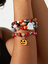 abordables Accesorios de Halloween-Mujer Juego de Joyas Cadenas y esclavas Brazalete de Cuentas Estilo 2 Estilo 3 Estilo 4 Legierung Helloween