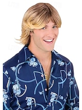 Shaggy Ladies Man Blonde Wig Halloween Cosplay Party Wigs3