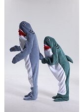 お買い得  動物のコスチューム-きぐるみパジャマ ファンシーコスチューム グループコスチューム アニマル 鮫 カトゥーン あたたか チャーム 面白いコスチューム 子供用 成人 男女兼用(儿童不要选这个) 男女兼用 少年少女 ハロウィーン カーニバル パーティー 性能 部屋着 ドレスアップ