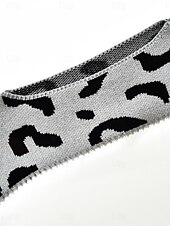 billige Grafiske mønstre og detaljer-Dame Genser Pullover genser Uformell genser Fritid Myk Leopard Stripet Riflet V-hals Strikket Langermet Vanlige topper Strikke utendørs Daglig Helg Rosa Høst Vinter