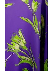 billige blomster-A-Linje Kveldsdrakt Elegant Kjole Formell Gulv Lengde Uten Ermer V Uten Ermer Sateng med Blomstertrykk Sløyfer Bryllupsgjest Kjole