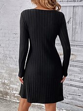 billige svart mini kjole-kvinners liten svart kjole en linje kjole mote arbeidsmote lang kjole maxikjole knapp v-hals langermet vanlig vanlig passform svart rosa grønn vår høst s m l xl 2xl