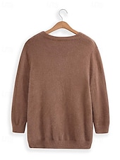 billige Solide farger-Dame Pullover genser Stilfull Fritid Myk Helfarge Tykk Rullekrage Overstørrelse Langermet Vanlige topper Strikke Daglig Ut på byen Helg Svart Hvit Høst Vinter