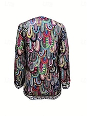 abordables Blazers et Costumes-Femme Veste Blouson Soirée Poche Géométrique Coupe Vent Mode Standard Vêtements d&#039;extérieur manche longue Automne Coloré M