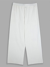 economico Vacanza-Per uomo Pantaloni Pantaloni estivi Pantaloni da spiaggia A cordoncino Vita elastica Gamba dritta Liscio Comfort Traspirante Informale Giornaliero Per eventi Di tendenza Classico Nero Bianco