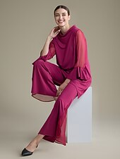 preiswerte Blusen-luxuriöse Bluse mit hohem Kragen und langen Ärmeln und Rüschen